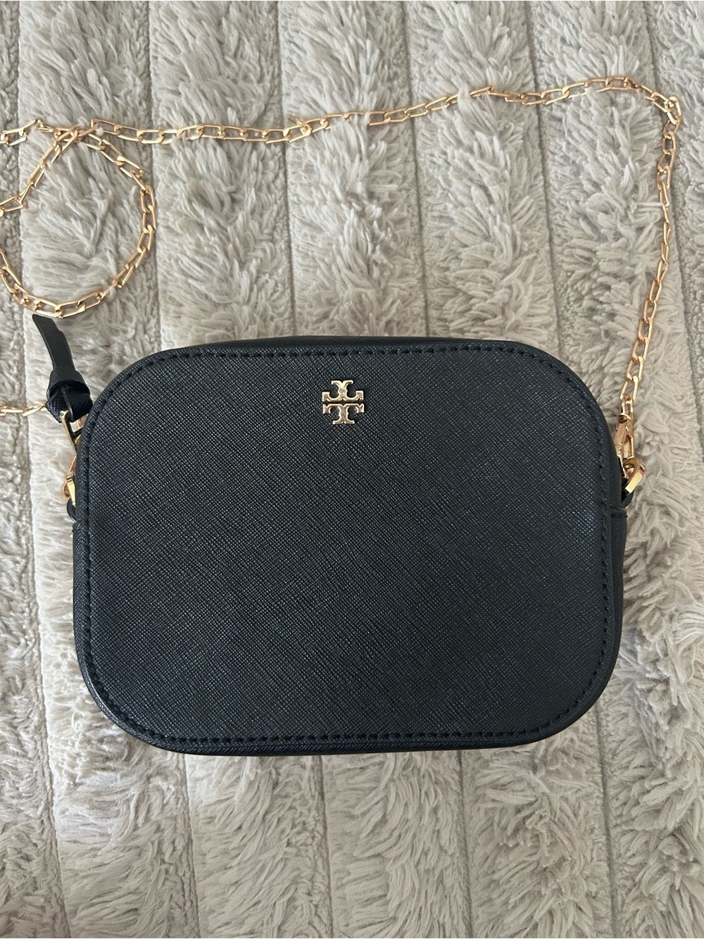 Tory Burch Robinson Mini Camera Bag Black Saffiano Leather